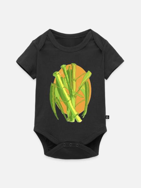 Bambus-Botanischer Ausbruch - Baby Premium Kurzarmbody - Schwarz