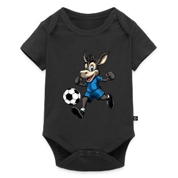 Football à âne (bleu) - Body à manches courtes Premium Bébé - noir - Devant