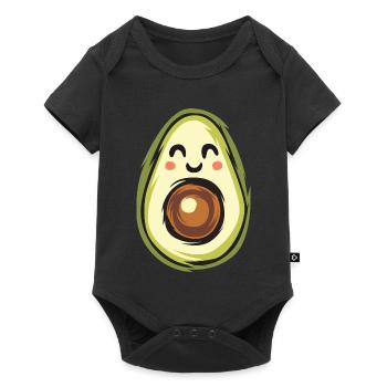 Funny avocado with happy face - Baby Premium short-sleeve bodysuit - black - Front