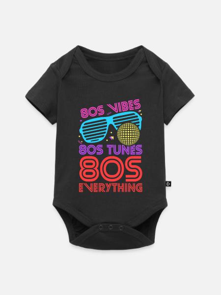 80s Vibes Tunes Everything - Baby Premium Kurzarmbody - Schwarz