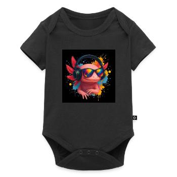 Axolotl coloré à la fête Paint Splash - Body à manches courtes Premium Bébé - noir - Devant