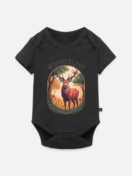 Wanderlust - Baby Premium Kurzarmbody - Schwarz