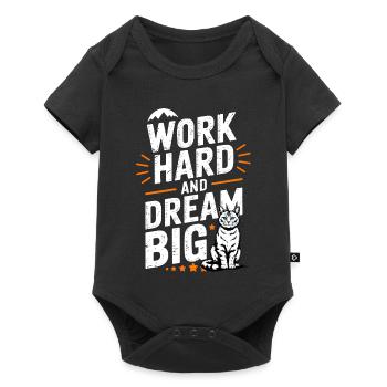 Work Hard Dream Big Cat - Baby Premium short-sleeve bodysuit - black - Front