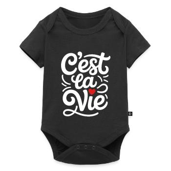 C'est La Vie Frankreich Spruch - Baby Premium Kurzarmbody - Schwarz - Vorne