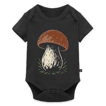 Cueilleur de cèpes - champignons - dicton - Body à manches courtes Premium Bébé - noir - Devant