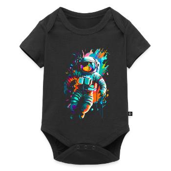 Astronaute de couleur dans l’espace spatial - Body à manches courtes Premium Bébé - noir - Devant