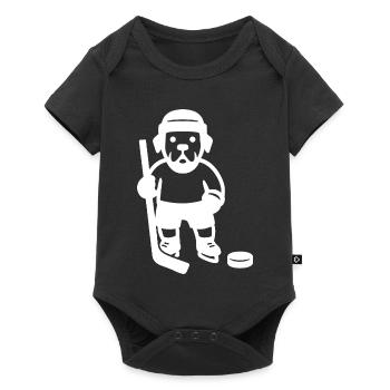 Minimalistischer Labrador Eishockey Spieler  - Baby Premium short-sleeve bodysuit - black - Front