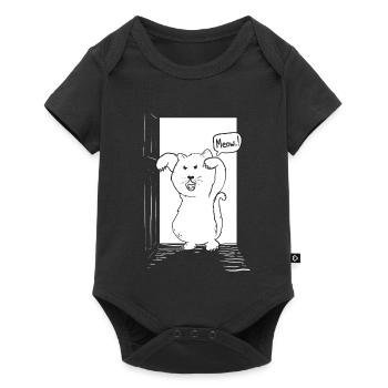 cat in front of door for halloween - Baby Premium short-sleeve bodysuit - black - Front