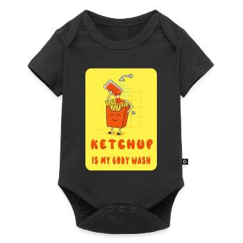 Ketchup Is My Body Wash – Pommes Fun - Baby Premium short-sleeve bodysuit - black - Front