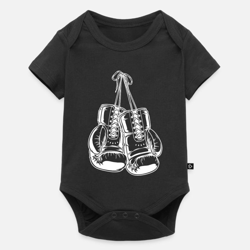 Conception de gants de boxe blancs pour la création de logo - Body à manches courtes Premium Bébé - noir