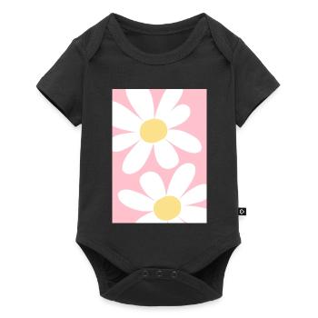 Rose avec des fleurs - Body à manches courtes Premium Bébé - noir - Devant