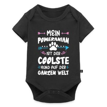 Dicton de chien poméranien - Body à manches courtes Premium Bébé - noir - Devant