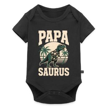 Papa Saurus Rex dinosaure Cadeau de fête des pères - Body à manches courtes Premium Bébé - noir - Devant