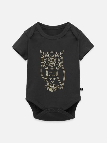 Goldene Eule - Baby Premium Kurzarmbody - Schwarz