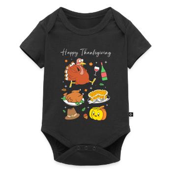 Papa Grand-père Grand-père Thanksgiving Père - Body à manches courtes Premium Bébé - noir - Devant