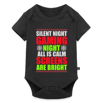 Silent Night Gaming Night All Calm Screens Bright - Baby Premium short-sleeve bodysuit - black - Front