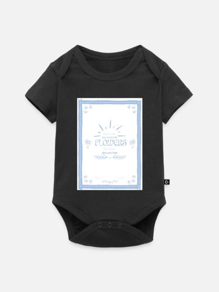 Blumen Zitat - Baby Premium Kurzarmbody - Schwarz