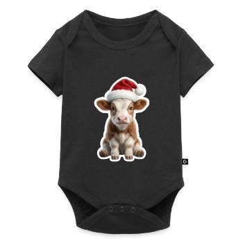 Douce vache de la ferme - Body à manches courtes Premium Bébé - noir - Devant