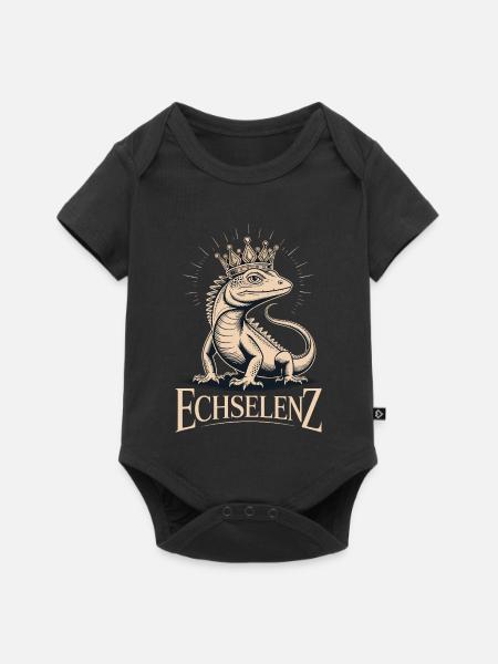 Echselenz Lustige Echse - Baby Premium Kurzarmbody - Schwarz