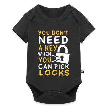 Funny Locksmith Picking Locks Hobbyist Graphic - Baby Premium Kurzarmbody - Schwarz - Vorne