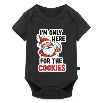Le Père Noël ici pour les cookies - Body à manches courtes Premium Bébé - noir - Devant