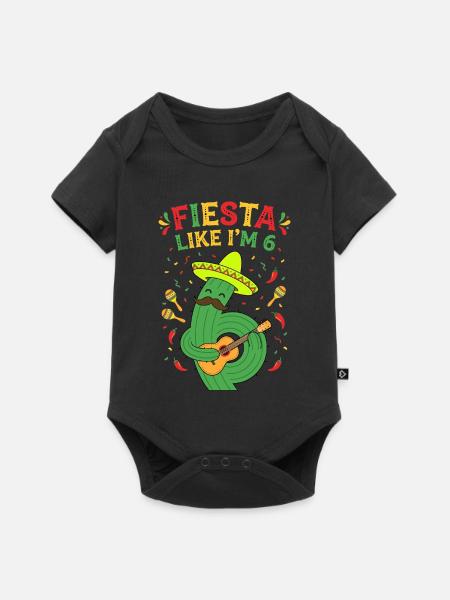 Fiesta Like I'm 6 Kaktus - Baby Premium Kurzarmbody - Schwarz