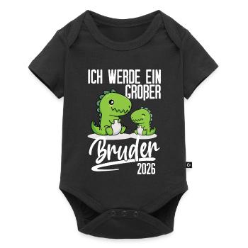 Big Brother 2026 Dino-graviditetsbarn - Baby Premium kortärmad bodysuit - svart - Fram
