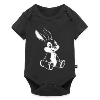 Illustration de Bunny Bunny Drôle de Mignon - Body à manches courtes Premium Bébé - noir - Devant
