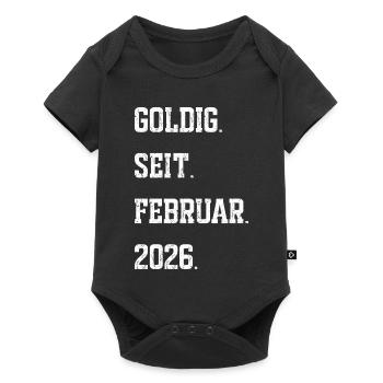Goldig seit Februar 2026 - Baby Premium Kurzarmbody - Schwarz - Vorne