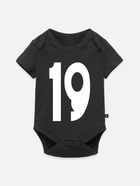 19 Neunzehn Nummer 19 - Baby Premium Kurzarmbody - Schwarz