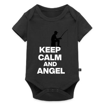 KEEP CALM AND ANGLING! ANGLER REST white - Baby Premium short-sleeve bodysuit - black - Front