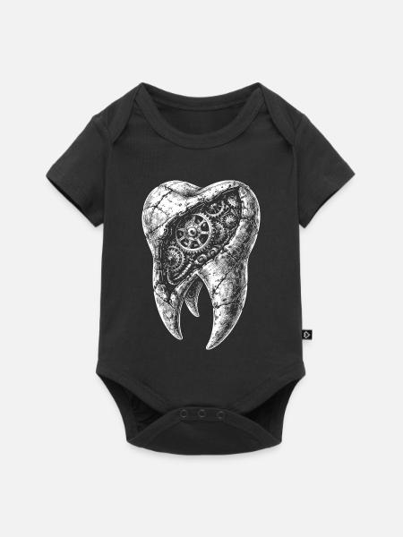 Zahnwerk - Baby Premium Kurzarmbody - Schwarz