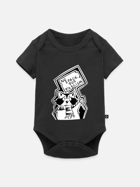 Trashpanda against Fascism - Baby Premium Kurzarmbody - Schwarz