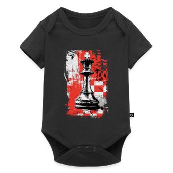 Chess King – Grunge Strategy Motif - Baby Premium short-sleeve bodysuit - black - Front