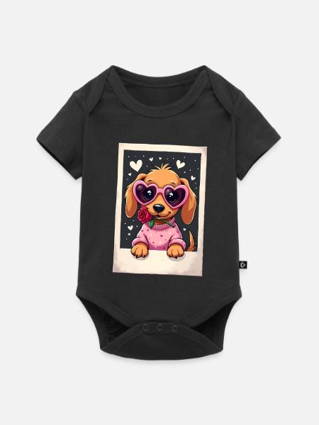 Dackel Dachshund Tekel - Baby Premium Kurzarmbody - Schwarz