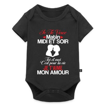 Saint Valentin Toi Et Moi Amour Couple Assortis  - Body à manches courtes Premium Bébé - noir - Devant