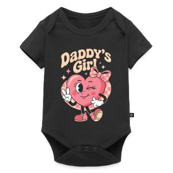 Daddys Girl Retro Heart Cute Pink Family - Baby Premium short-sleeve bodysuit - black - Front