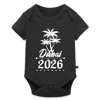 Dubai 2026 Palmen Emblem - Baby Premium Kurzarmbody - Schwarz - Vorne