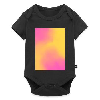 Gradient - yellow pink personalisierbar - Baby Premium Kurzarmbody - Schwarz - Vorne