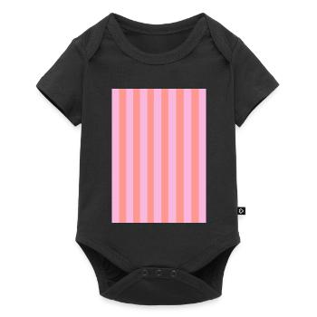Stripes - Pink Red Customizable - Baby Premium short-sleeve bodysuit - black - Front