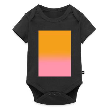 Gradient - orange pink customizable - Baby Premium short-sleeve bodysuit - black - Front