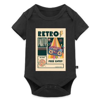 Retro Party Boombox Neon - Baby Premium short-sleeve bodysuit - black - Front
