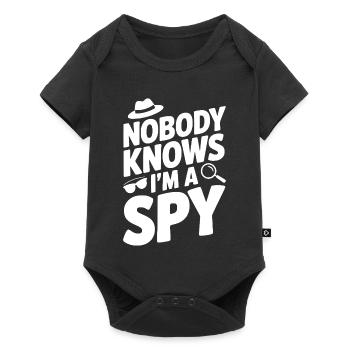 Personne ne sait que je suis un espion - Body à manches courtes Premium Bébé - noir - Devant