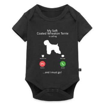 Wheaten Terrier appelant un amant de chien drôle - Body à manches courtes Premium Bébé - noir - Devant