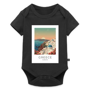Santorini Sunset Coastal View - Baby Premium short-sleeve bodysuit - black - Front