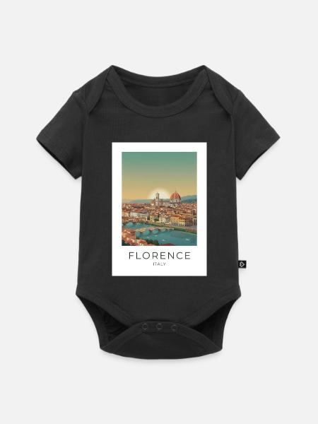 Abenddämmerung über Florenz Dom - Baby Premium Kurzarmbody - Schwarz