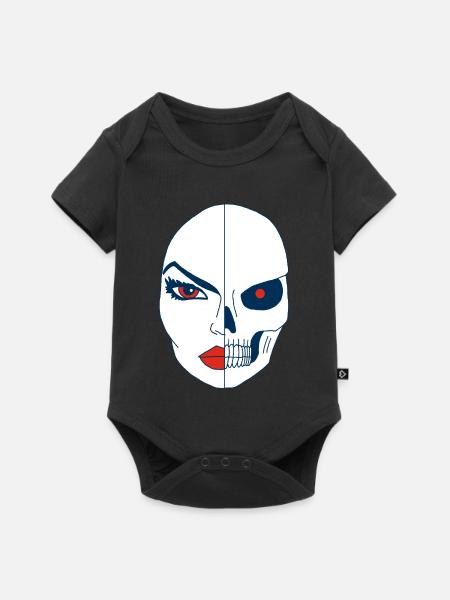 Tod und sein Gesicht - Baby Premium Kurzarmbody - Schwarz