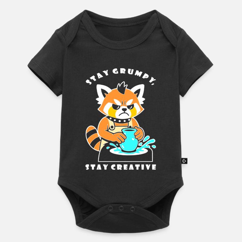 Stay Creative Pottery Panda - Body à manches courtes Premium Bébé - noir