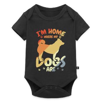 Je suis chez moi où sont mes chiens - Body à manches courtes Premium Bébé - noir - Devant