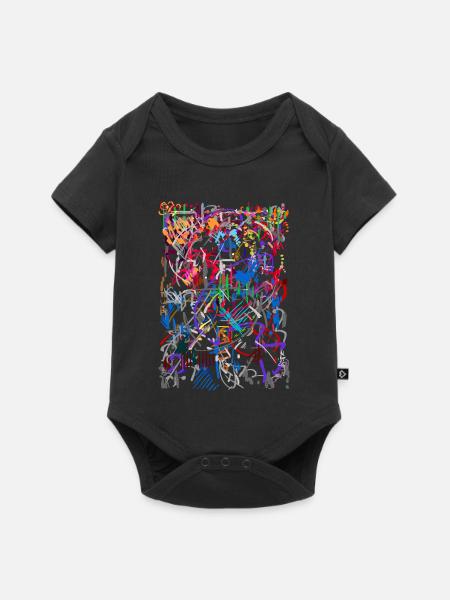 abstrakt - Baby Premium Kurzarmbody - Schwarz